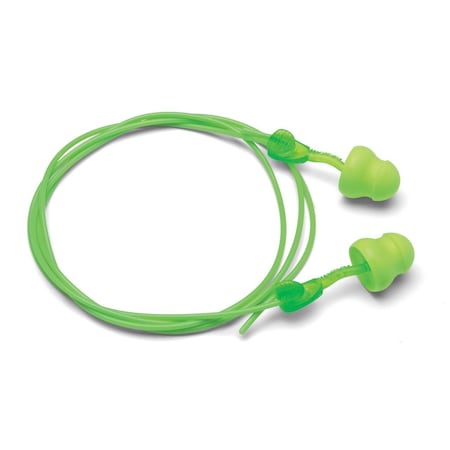 Moldex Glide Earplug, One Size, Twist In, Pod, Corded, Bright Green Plug, Soft Foam Plug, 30 dB 6945